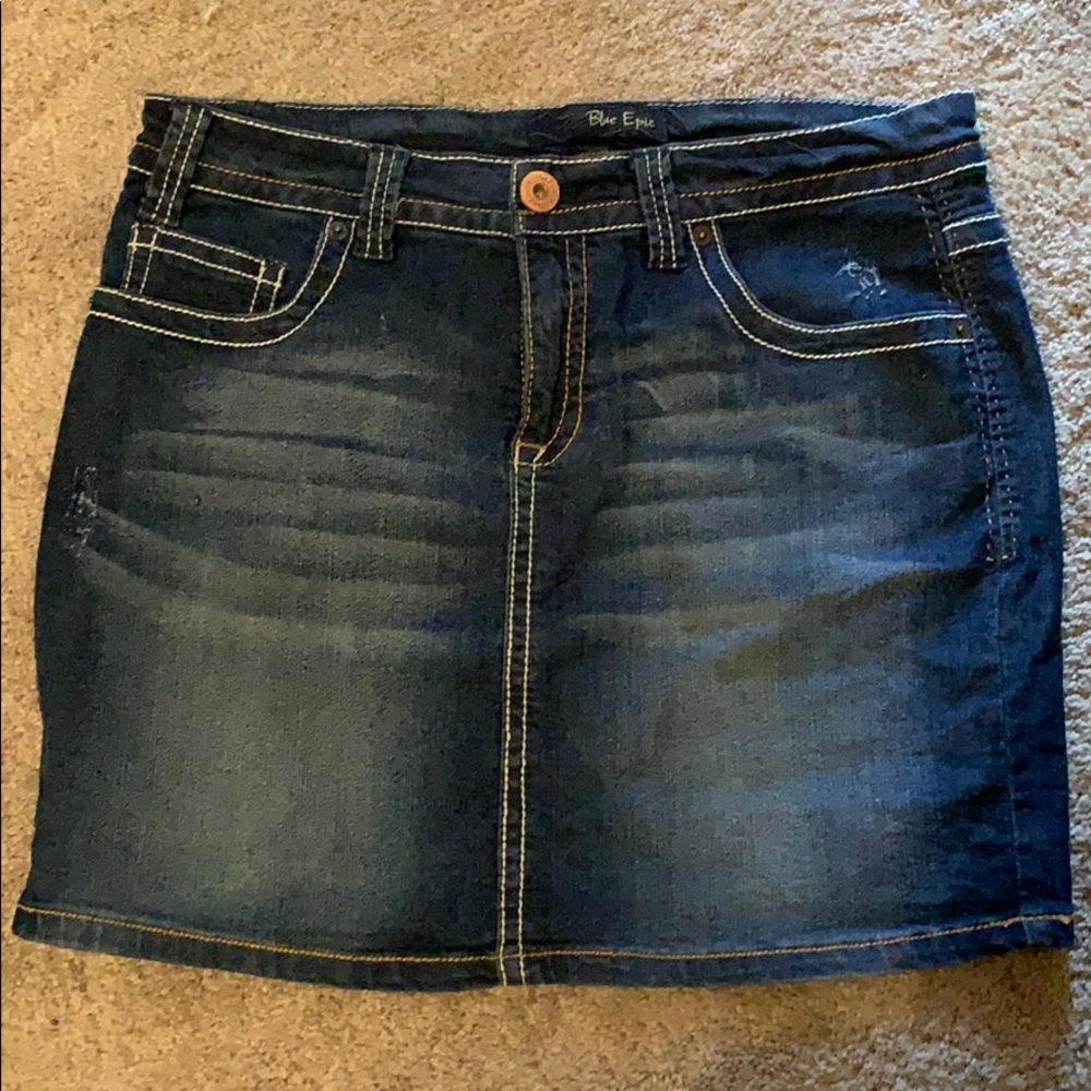Denim Blue Epic skirt.  Mid-thigh length size 12